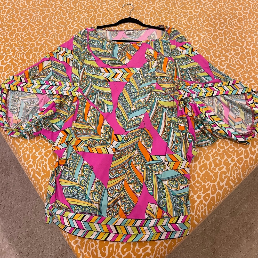 Trina Turk Vibrant Pink and Orange Women's cover up